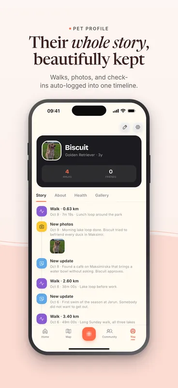 App Store screenshot: Their whole story, beautifully kept