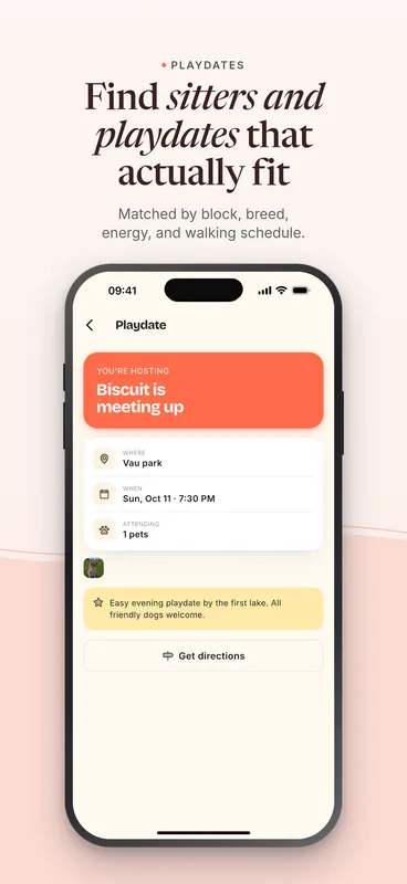 App Store screenshot: Find sitters and playdates that actually fit