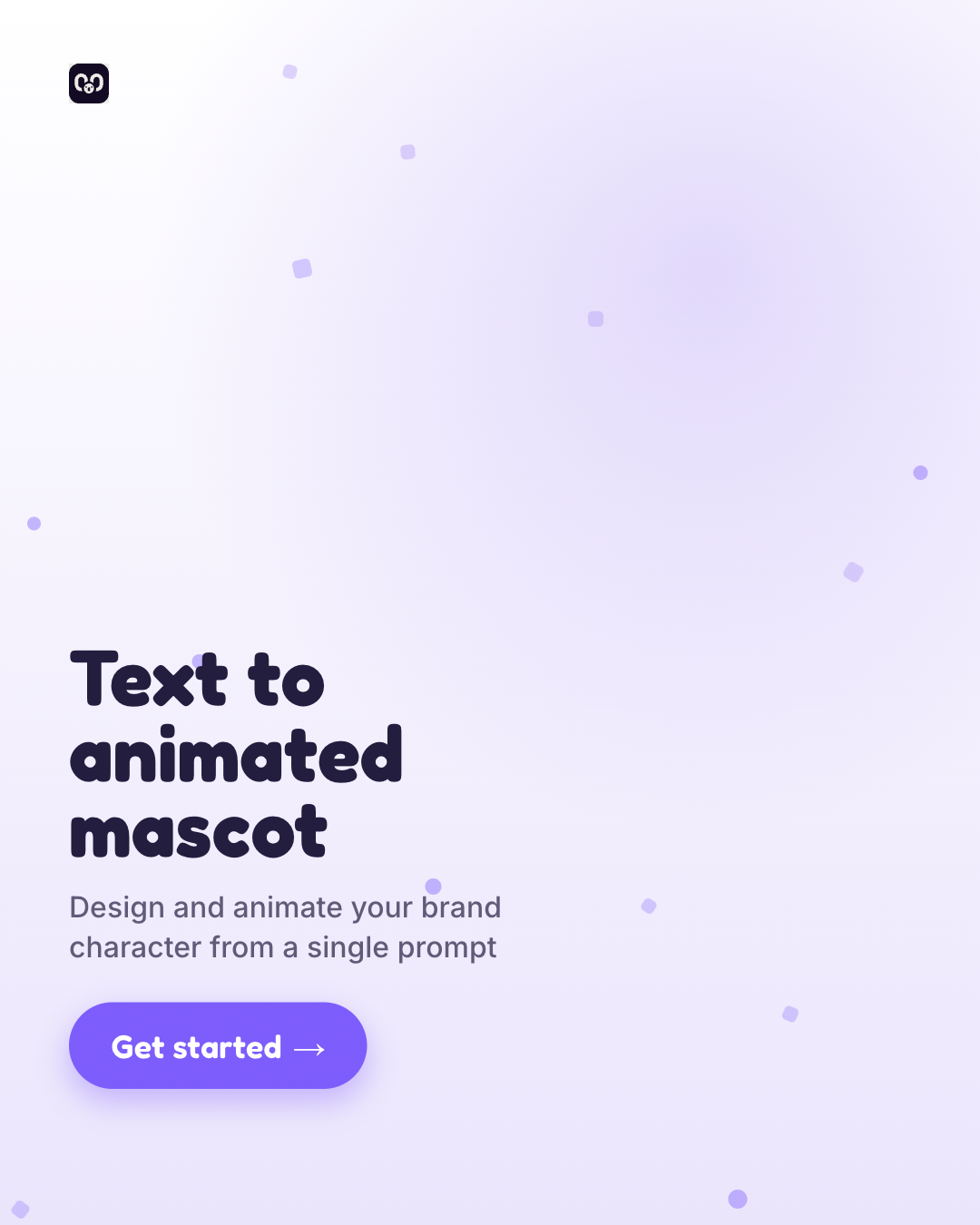 motchi.art feed ad — “The mascot your app is missing” with a friendly waving 3D mascot and Lottie / WebP / SVG export bullets, “Get started”