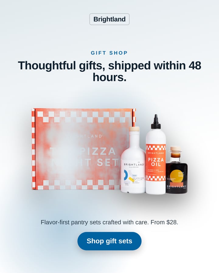 Ad Batchcraft made from brightland.co: Thoughtful gifts, shipped within 48 hours.